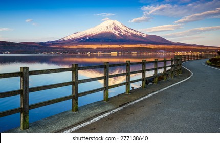 Road To Mt.Fuji With Lake Yamanaka, Yamanashi, Japan