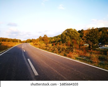 Road And Nature In A  Sunny Day