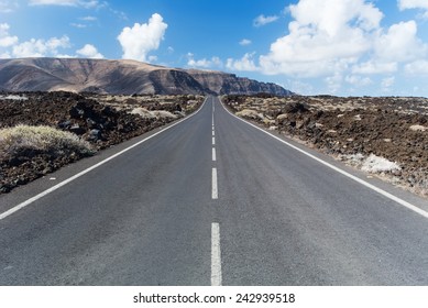 Road Near Orzola, Lanzarote, Canary Islands, Spain.