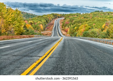 Road Of New England During Foliage.
