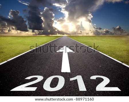 road to the new year 2012 and sunrise
