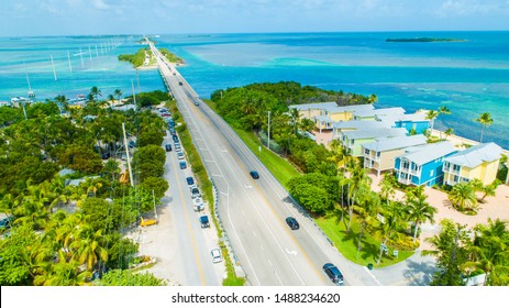 Road and ocean to Key West. Florida Keys. USA. 