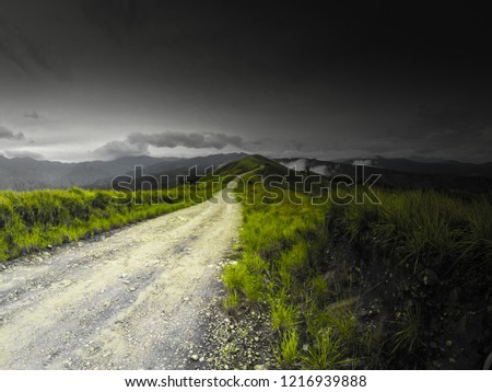 Similar – Image, Stock Photo Road to nowhere Field Hill