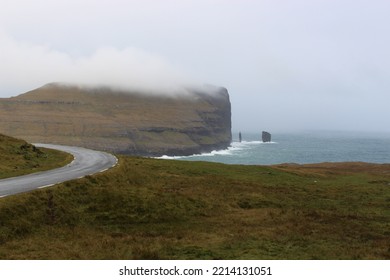 Road On The Cliffside Near The Ocean.