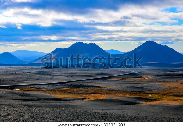 The road on the\
surface of moon in Iceland