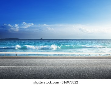 Road On Tropical Beach