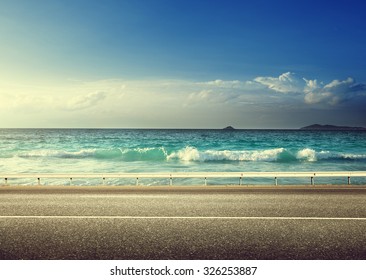 Road On Tropical Beach