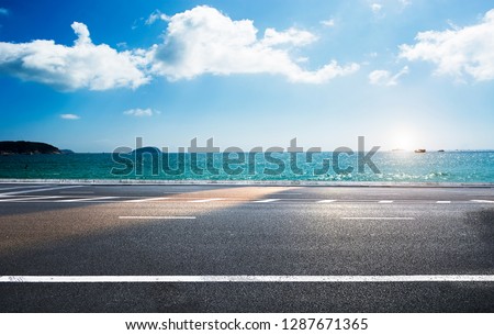 Road on tropical beach