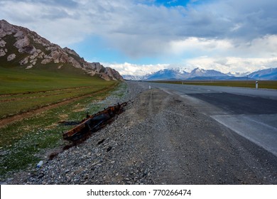 Road Over Scenic Torugart Pass, Kyrgyzstan