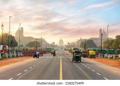 The road to the Presidential Residance or Rashtrapati Bhavan, New Delhi, India - Shutterstock ID 2183275499