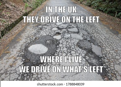 Road quality funny meme for social media sharing. Road potholes and maintenance joke.