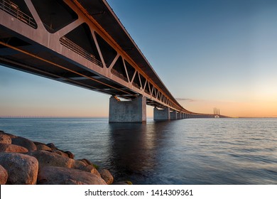 Öresundsbron, A Road And Railway Bridge Between Malmö In Sweden And Copenhagen In Denmark