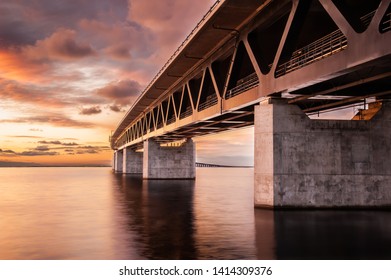 Öresundsbron, A Road And Railway Bridge Between Malmö In Sweden And Copenhagen In Denmark