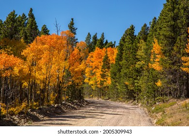 The Road To Rainbow Lake, Off The Peak To Peak Highway In The Rocky Mountains Of Colorado, USA