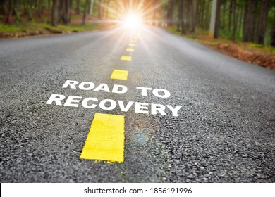 Road to recovery with sunbream . Challenge with success concept and natural background idea