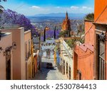 Road in San Miguel, Mexico overlooking the city 