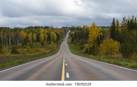 Road Scenery In Fall Colors