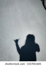 Road Shadow Person Shaka Hand 