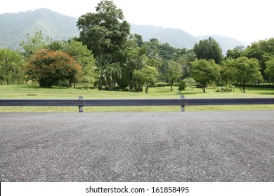 Road Side Mountain View Background