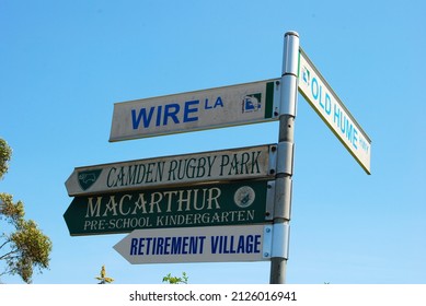 A Road Sign In Camden, New South Wales, Australia.