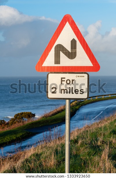 Road Sign Hairpin Bend Northern Ireland Stock Photo Edit Now
