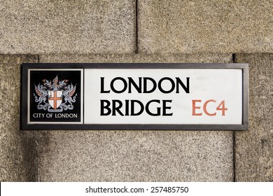 A Road Sign For London Bridge.