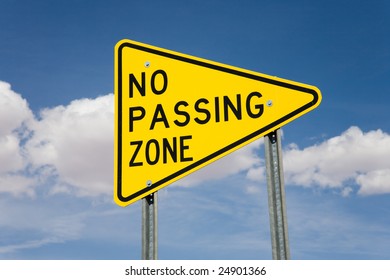 no passing zone sign advabxe warninf