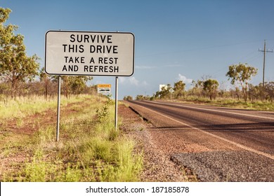 Road Sign In Northern Territory Road, Australia