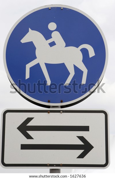 road sign on the territory of a  horse club\
(Moscow region, Russia)