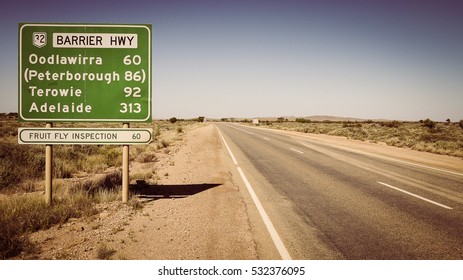 Road sign in the outback of South Australia