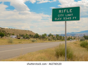 Road Sign Of Rifle, Colorado 