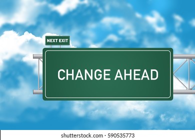 Road Sign Showing Change Ahead 