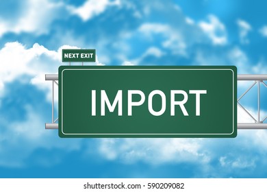 Road Sign Showing Import Stock Photo (Edit Now) 590209082