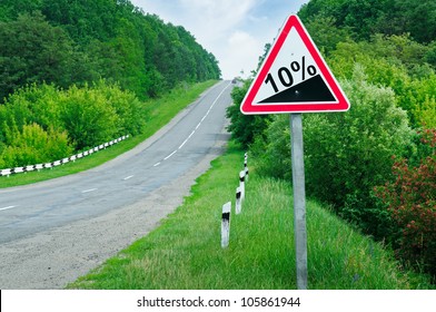 road sign steep slope - Powered by Shutterstock