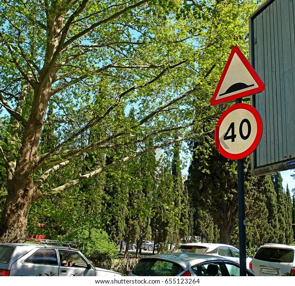 Road Signs City Yalta Located On Stock Photo Edit Now