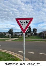 Road Signs  Of Giveaway, Roundabout, Speed Limit InVictoria Australia 