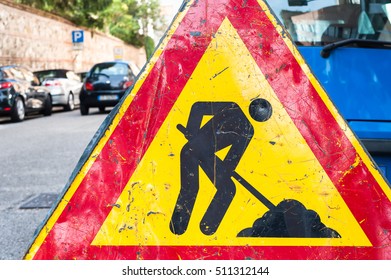 Road Signs Street Under Reconstruction Symbol Stock Photo 511312144 ...