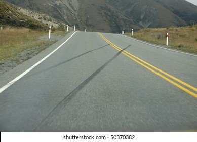 Road With Skid Marks