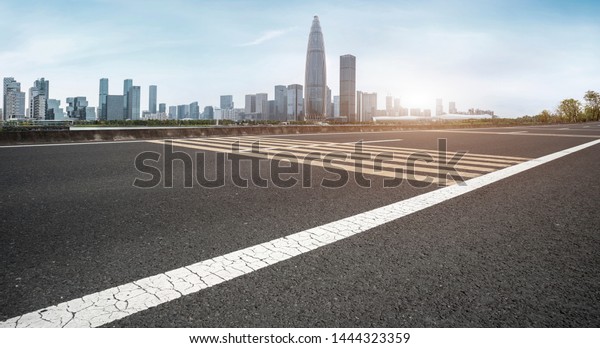 Road and skyline of\
urban architecture\
\
