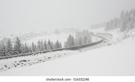 Road in snowfall