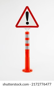 Road Stud Traffic Island Delineator Caution Plastic Orange Red White Isolated No Parking - Shutterstock ID 2172776477