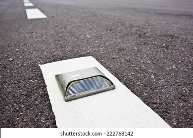 Road Stud With White Reflector