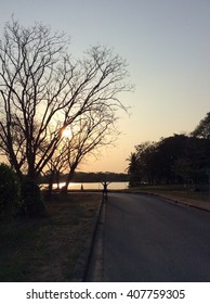 Road and sunset