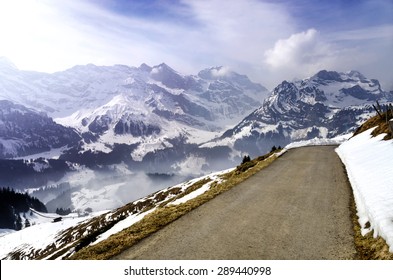 The Road In The Swiss Alps.