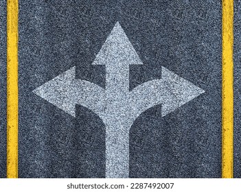 Road with three direction arrow choices top view - Powered by Shutterstock