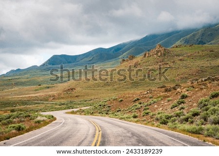 Road Through Antelope Island State Park, Largest Island in the Great Salt Lake, Utah