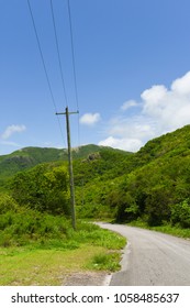 Road Through Antiguan Rain Forest.  Fig Tree Drive, Antigua. 11 May 2017