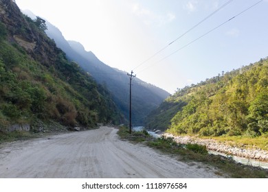 Road through the Himalayan reagion