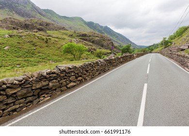 A Road Through Snowdonia Mountains - Wales UK