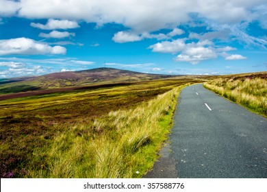 Road through Wicklow Mountains near Dublin in Ireland